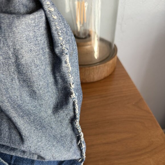 Vintage 90s Tommy Hilfiger Denim Overalls Loose Spellout Hip Hop XL Baggy - Picture 8 of 13